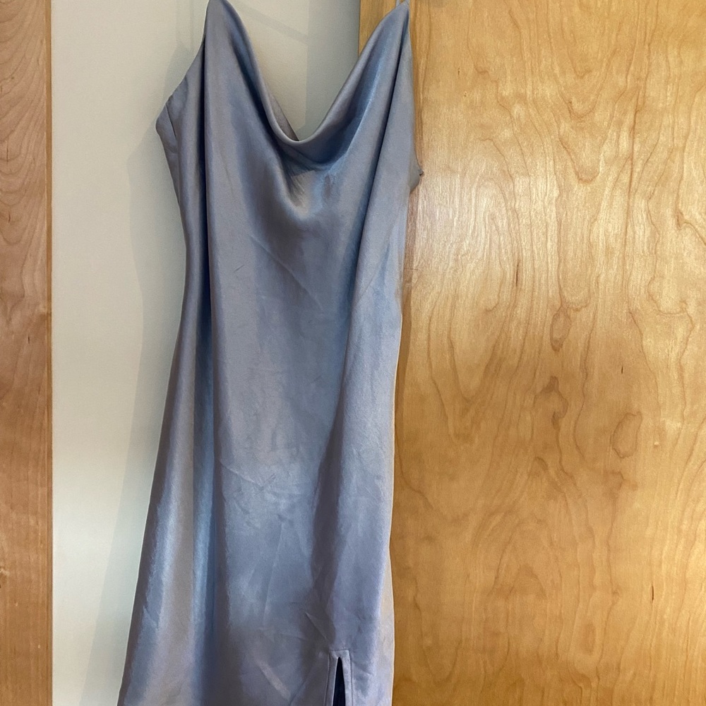 Cowneck mini silk slip dress with a slip!